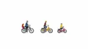 N15909 Noch OO/HO Gauge Family on a Bike Ride (4) Figure Set