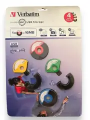 RARE!!! VTG 4 pack Verbatim FlashDISC USB Flash Drive Flash Disc NEW Plug N Play