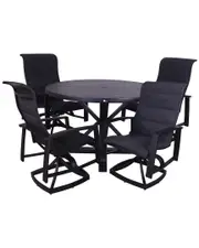 Creative Outdoor Products Courtyard Casual Santorini Black Aluminum 5pc Motion Dining Set