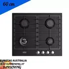 Belling Black 60cm Black Enamel Gas Cooktop BCT60GCBK BRAND NEW 3 Years Warranty