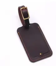 cow Leather travel luggage baggage ID name card tag case holder bag coffee 842
