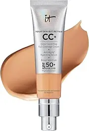 (30ml, Neutral Tan) - It Cosmetics CC+ Cream SPF 50 (Neutral Tan) Full Coverage, 30mls