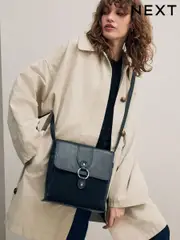 Black Leather Messenger Bag (AY4639) | $71