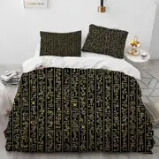 v1162 Bed Sheets Egyptian Mythology Pharaoh Hieroglyphics Comforter Bedding Set,Duvet Cover Bed Set Quilt Cover Pillowcase,Queen Size Bedding Set 3-Pi