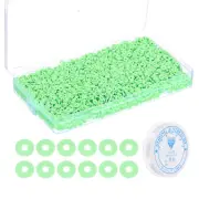 4000 Pcs 6mm Flat Round Clay Spacer Bead Bracelet Making Kit, Cyan