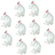 [STOBOK] Plastic Bunny Flat Backs Little White Rabbit Diy Craft Charms Embellishments for Mobile Phone Cases Accessories