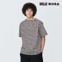在飛比找momo購物網優惠-【MUJI 無印良品】男有機棉水洗粗織船領五分袖T恤(共4色
