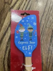 NEW ELF Christmas Tree Silicone Spatula & Cookie Cutter CANDY CANE COOKIE SET