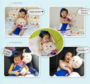 韓國 LEMONKID 卡通汽車安全帶抱枕 安全帶護套 兒童安全座椅 汽車抱枕 安撫抱枕