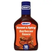 Kraft Sweet & Spicy Slow-Simmered BBQ Barbecue Sauce (18 oz Bottle) (Pack of 1)