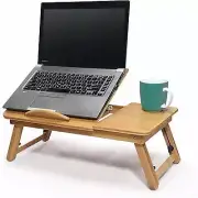 Bamboo Laptop Lap Desk Adjustable Height