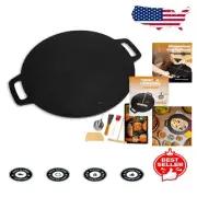 12-Inch Cast Iron Comal Pan for Pizza, Dosa, and Crepes - Multi-Purpose Set