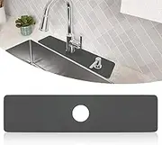 Faucet Mat for Kitchen Sink, 24 inch Long Faucet Drip Catcher, Cut to Fit Kitchen Sink Mat for Faucet, Sink Splash Guard with Super Absorbent Diatomite Fast Drying Mat 24''x5.5'' (Gray, 1 Pack)