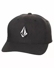VOLCOM FULL STONE XFIT HAT dark HEATHER grey NEW FLEXFIT CAP FREE POSTAGE SKATE