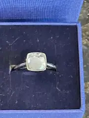SWAROVSKI Swan Signed Crystal Pyramid Ring Size 58 NIB