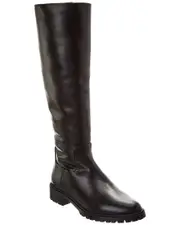 Stuart Weitzman Cozy City Zip Leather To-The-Knee Boot