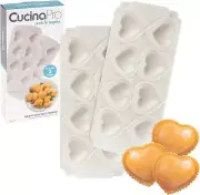 Mini Heart Ravioli Molds (2 Pc) - makes 8 Raviolis - Easy to Use and Clean