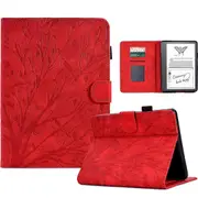 For Amazon Kindle 11Th Gen (2022) Leather E-Reader Case Imprinted Tree Stand Card Holder Cover