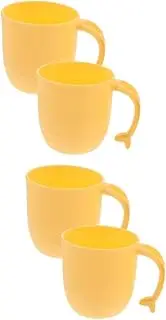 STOBAZA 2sets Tooth Brushing Mugs Pp Material Comfortable Handle Modern Design Toothpaste Cups for Daily Oral Care Space-Saving for Home Use 2pcs*2