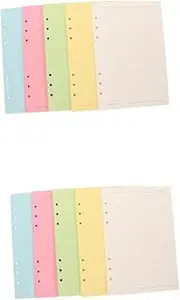 OHPHCALL 2sets A5 Lined Paper Refills 5 Colors 6 Hole Punched Loose Leaf Perfect for Planner Inserts 100sheets*2