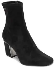 DKNY Women’s Cavale Microsuede Heeled Boots Stretch Booties Black Size US 8.5