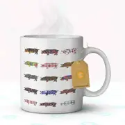 Piggy Pig Pattern Coffee Mug 11 oz. White Ceramic