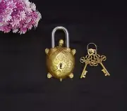 Tortoise Design Door Lock Brass Turtle Tricky Puzzle Safety Padlock Decor CA095