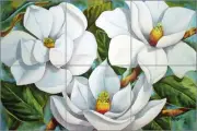 Magnolia Tile Backsplash Sarah Hoyle Floral Art Mural RW-SH005