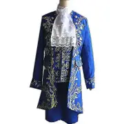 Men's Blue Beast Role Play Costume Prince Cospaly Costume M