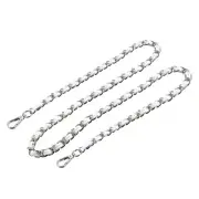 Purse Chain Strap, 47" Purse Strap Shoulder Bag Replacement Strap, White+Silver