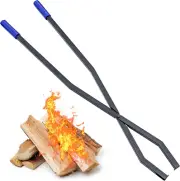 40'' Fire Tongs for Fire Pit Heavy Duty Firewood Grabber Tool Metal Log Grabber