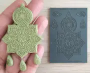 MANDALA #2 pattern Texture Mat for Polymer clay | Textures for Clay imprints