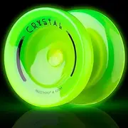 [MAGICYOYO] K2 Glow Yoyo for Kids 8-12, Responsive Yo-yo Glow in The Dark, Unresponsive Yo yos for Adults, Plastic Yoyo Professional for Finger Spin Trick, 12 Yo-yos Strings + Accessory kit -Glow Yellow