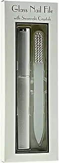 Top Quality Acid Etched (HSW10) Crystal Glass Nail File Embellished with Genuine Swarovski Crystal plus Rigid Hard Case. This BLING Nail File will NEVER wear out