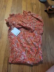 O’Neill Luciana Tie- Surfer Girl Pants Orange Flower Size Medium