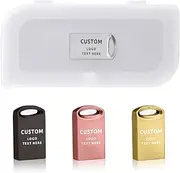 Custom USB Flash Drive, 50 Pack Personalized Mini Metal Pen Drive USB 2.0 Memory Stick Thumb Drive, Ideal for Business, Education, Corporations, Photography & Music Studios (8 GB,with Plastic Box)
