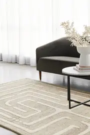 Crest Maze Linen Rug