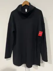 Spanx Air Essentials Turtleneck Tunic Black Long Sleeve Women’s Size L NWT
