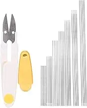 DIY Beading Needle Kit, Hand Made Necklace Sewing Tool Set, 7 Sizes of Steel Needles with Scissors and Transparent Needle Bottle, Ideal for Crafting and Jewelry Making
