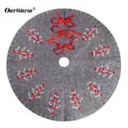 Grey Pleated Christmas Tree Skirt