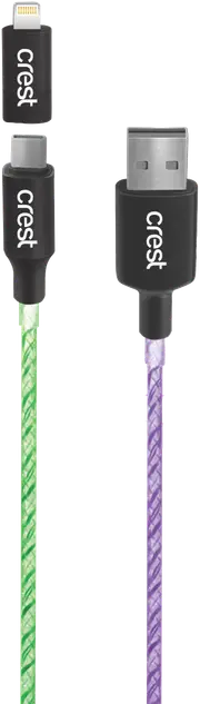 Techxtras USB-A to Lightning Glowing Cable (1m)