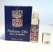 6 x Bottles Aphrodisia Perfume Kamini Roll On Premium Natural Perfume Oil 8ml