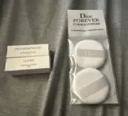 Christian Dior Forever Cushion Face Powder Puffs Set of 2 With Perfume Samples