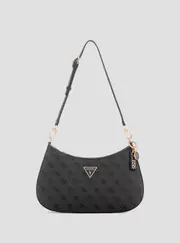 GUESS Black Logo Noelle Top Zip Shoulder Bag