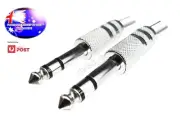 From OZ Quality 2PC Stereo Male 6.35mm 1/4 Solder Connector Plug & Spring +F.P!