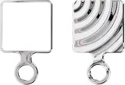 Funerom Square Hand Mirror Handheld Mirror with Handle Hand Mirror for Women (Electroplated Silver, 6.5 x 4 inch)
