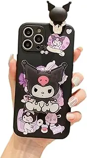 [MOIWOAOE] Kawaii Phone Case for Samsung Galaxy A13 5G Cute Silicone Protective Case Cover with Cartoon Foldable Finger Grip Holder for Women & Girl