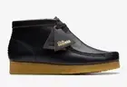 [26177715] WOMENS CLARKS WALLABEE BOOT BLACK SMOOTH LEATHER