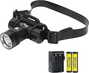 80000 Lumens Diving Headlamp Rechargeable Super Bright Underwater Scuba LED Dive Headlight Waterproof Swimming Headlamps with Battery & Charger for Deep Sea Cave Camping Submarine Safety Headlamp