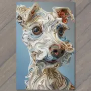 4x6" Dog Surrealism Creepy Crazy Bright Colors Weird Strange Wild Unusual